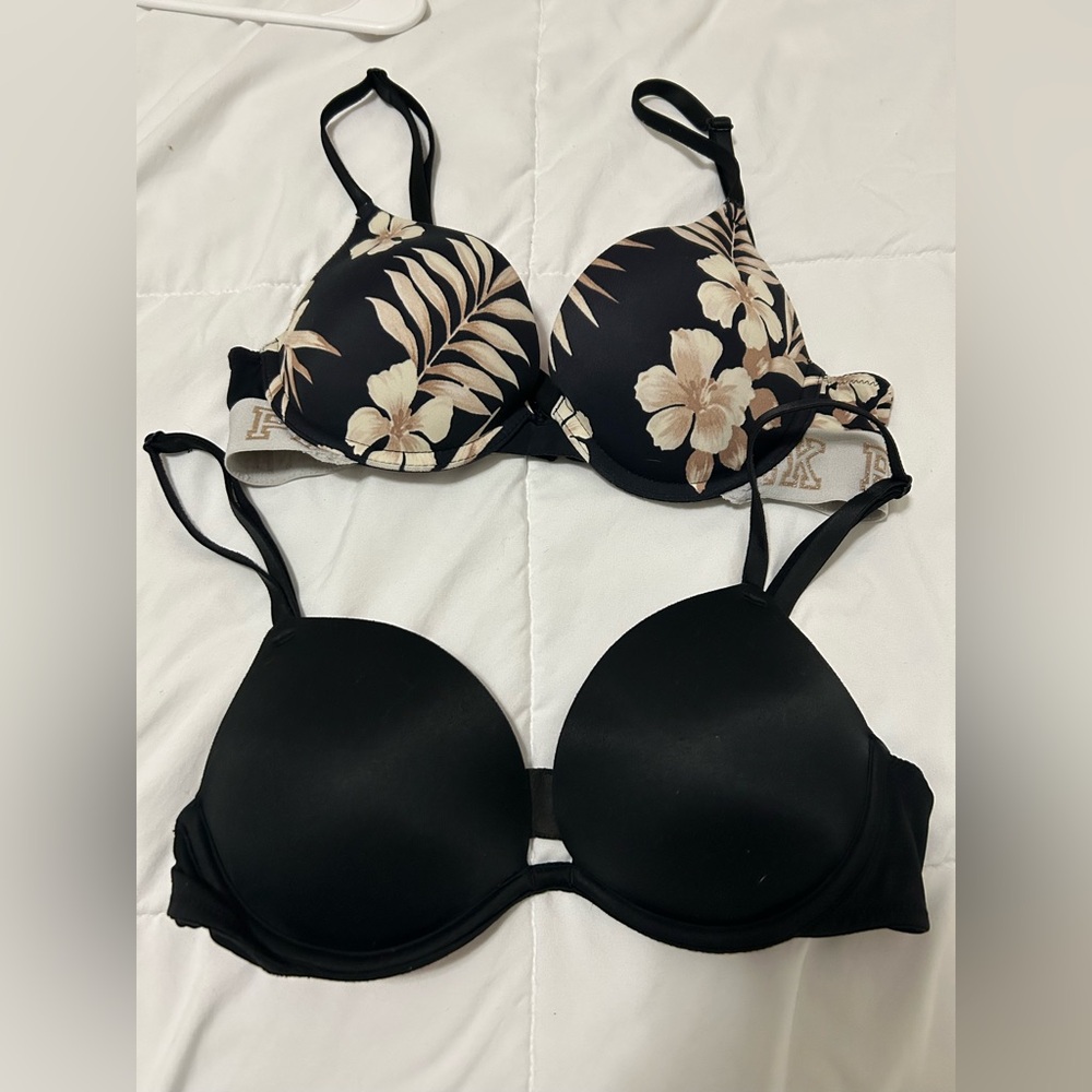 PINK Victoria’s Secret push up bra bundle 32b
